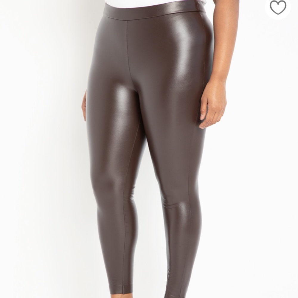 Eloquii Faux Leather Leggings Chocolate Brown size 18